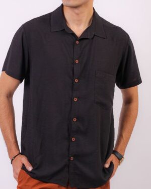 Camiseta Masculina Linho Preta